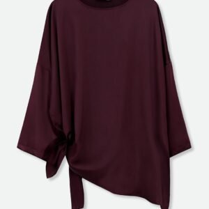 SAMIRA ONE-SIZE TUNIC IN SILK CHARMEUSE BORDEAUX