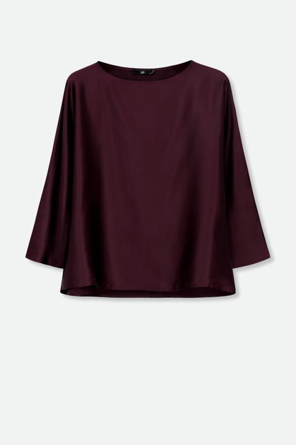 SYLVIE BRACELET SLEEVE BLOUSE IN SILK CHARMEUSE