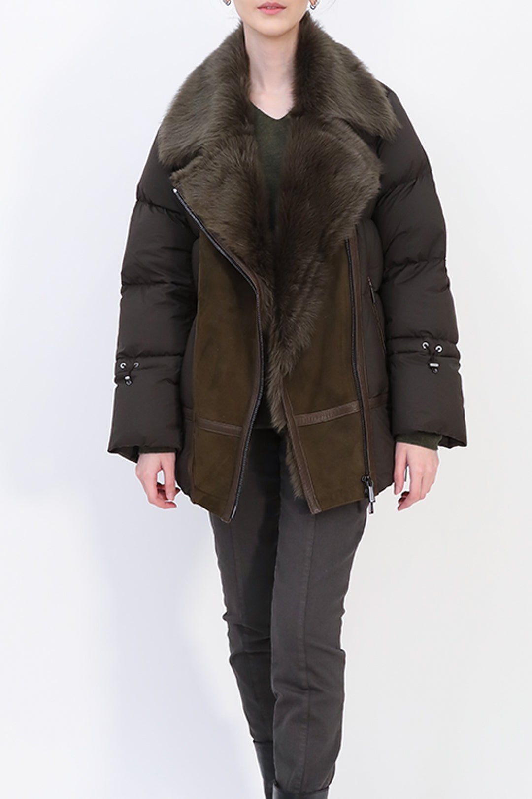 TOSCANA SHEARLING & GOOSE DOWN ITALIAN COAT - Image 2